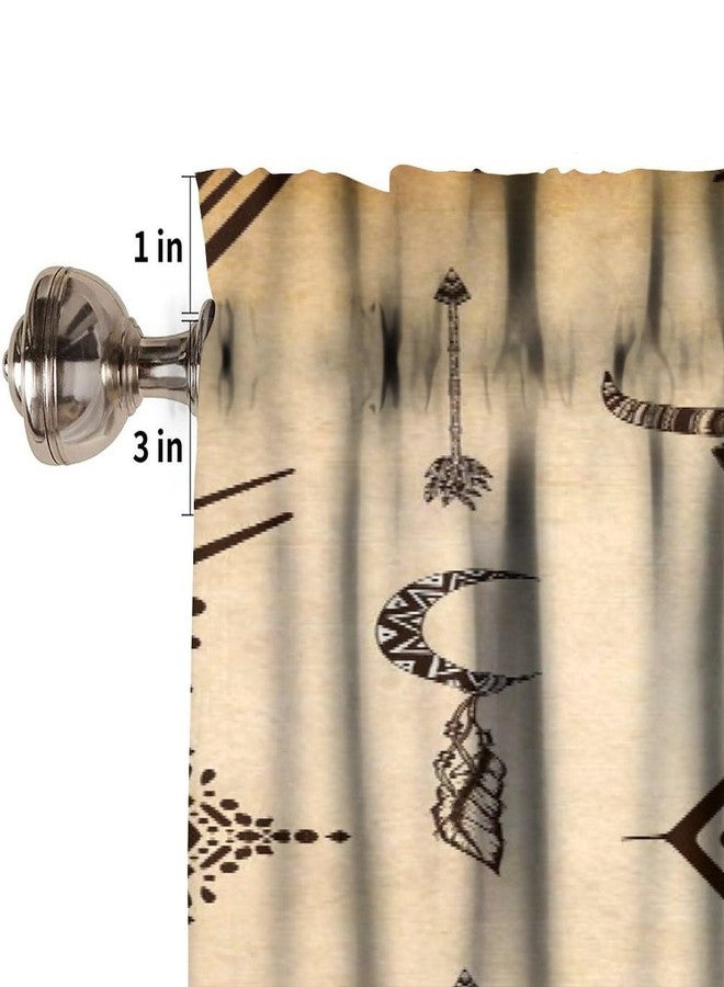 LOMADIA Aztec Valance Curtain for Kitchen, Window Treatment Rustic Western Tribal Bull Skull Horns Ethnic Aztec Cow Patterm Rod Pocket Drapes for Bedroom Living Room Offiec Decor 54x18inch - Image 3